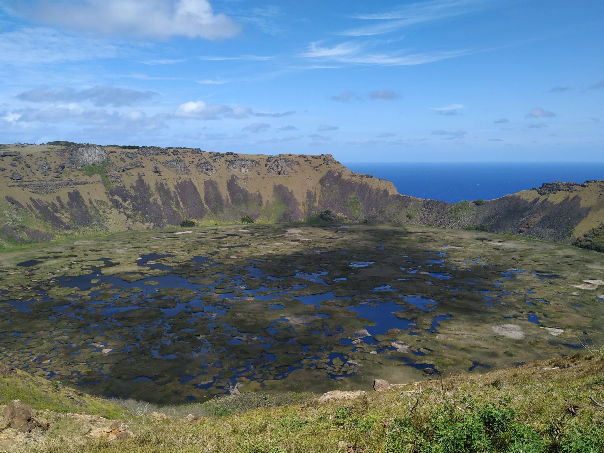 volcano rano kao Easter island view pacific ocean