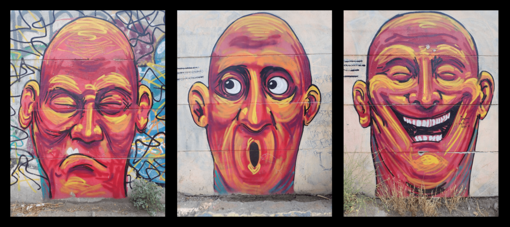 street art aperçu à Santiago qui représente bien les émotions que suscitent un road trip au chili