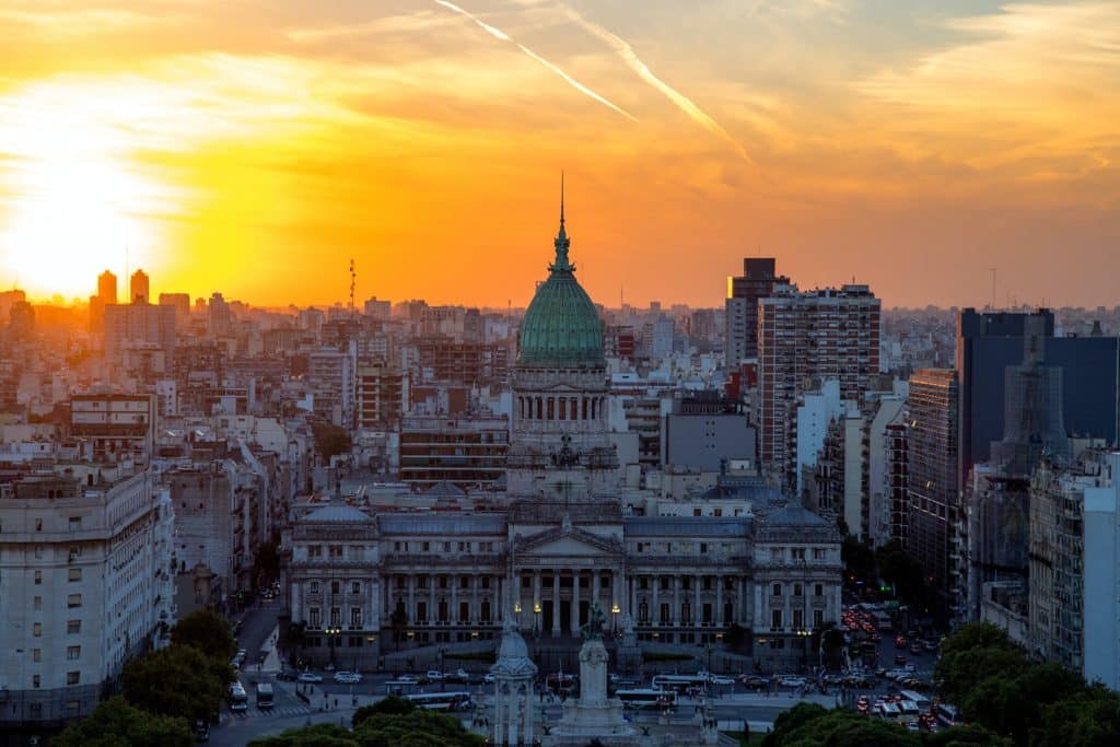 Aerial view of Buenos Aires, capital Argentina