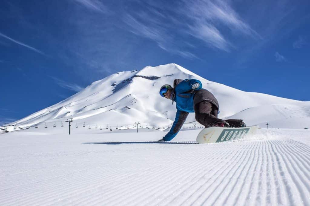 skiing at corralco chile volcano south