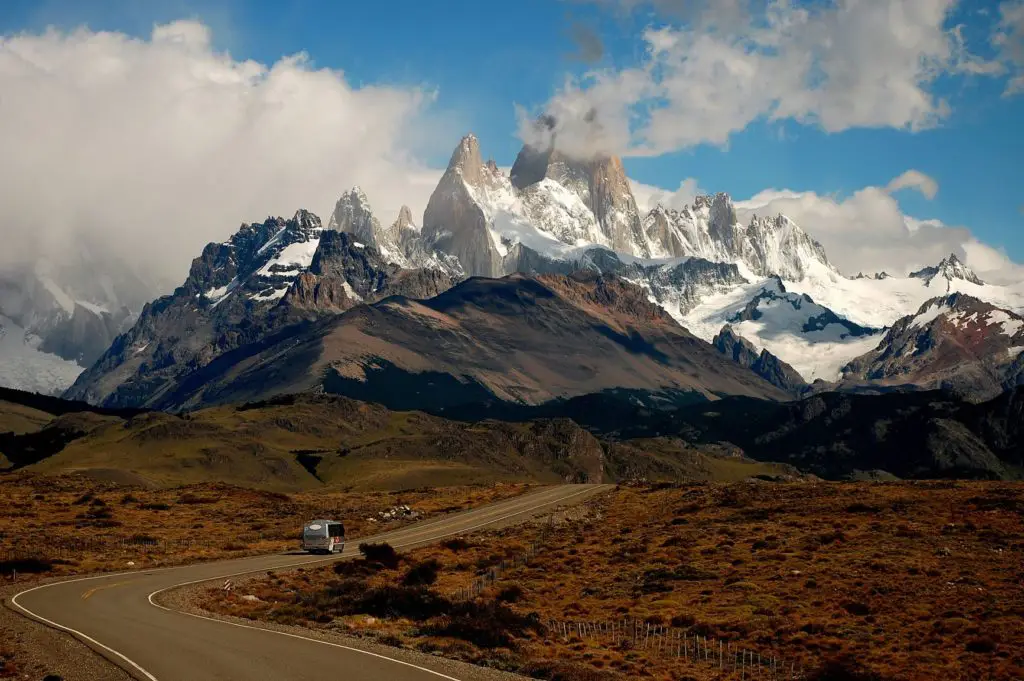 Mountain road on mountain background