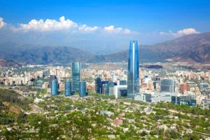 Sky line Santiago Chili andes