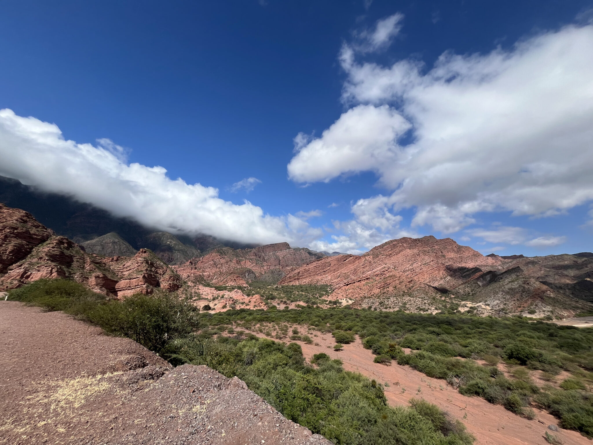 Vue en autotour dans la quebrada de las conchas entre Salta et Cafayate